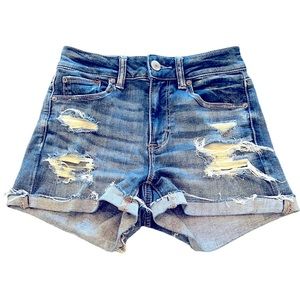 American Eagle Next Level Stretch Distressed Denim Shorts Size 2